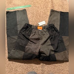 Women's Patchwork Joggers - Black and Gray